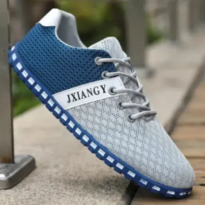 Barabeth Men Casual Color Matching Breathable Mesh Flat Shoes