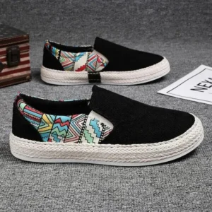 Barabeth Men Fashion Color Matching Breathable Canvas Flats Shoes