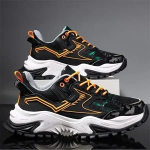 Barabeth Men Spring Autumn Fashion Casual Colorblock Mesh Cloth Breathable Rubber Platform Shoes Sneakers