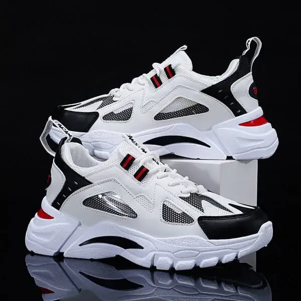 Barabeth Men Spring Autumn Fashion Casual Colorblock Mesh Cloth Breathable Lightweight Rubber Platform Shoes Sneakers