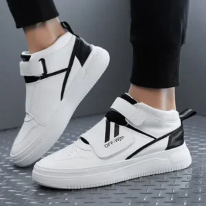 Barabeth Men'S Fashion Thick-Soled Breathable Pu Stitching Sneakers