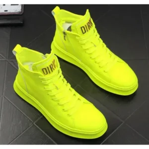 Barabeth Men'S Fashion Bright Color High-Top Sneakers