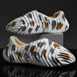 Barabeth Men'S Fashion Camouflage Coconut Shape Fleece Warm Plush Shoes