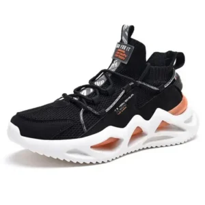 Barabeth Men Spring Autumn Fashion Casual Colorblock Mesh Cloth Breathable Rubber Platform Shoes Sneakers