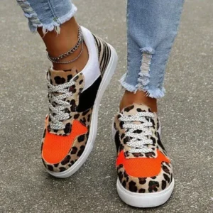 Barabeth Fashionable Round Toe Lace-Up Sneakers